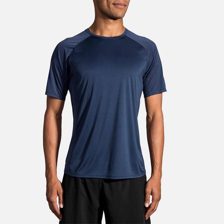 Brooks Stealth Short Sleeve Running Shirt - Men's - Blue (14308-TUWA)